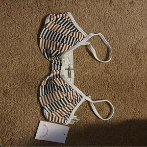 Dippin' Daisy's Striped Bikini Top - Black, White, Brown